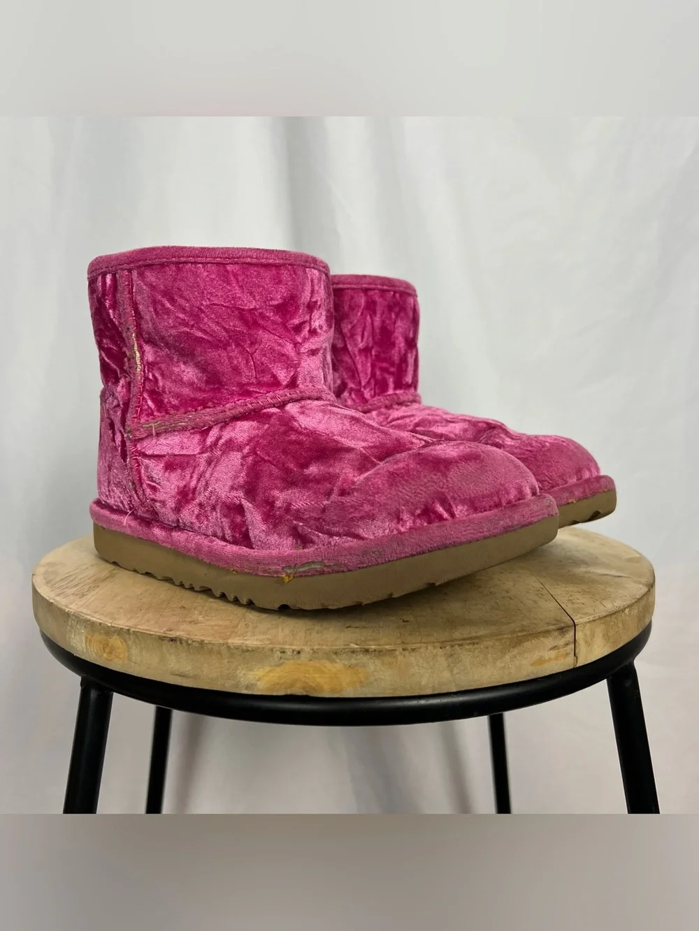 Ugg Classic Mini II Crushed Velvet Raspberry Sorbet Boots